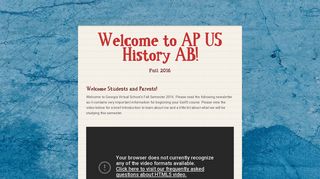 Welcome to AP US History AB! - Smore