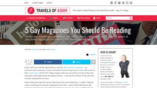 5 Gay Magazines You Should Be Reading - Travels of Adam