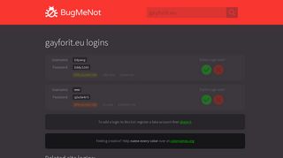 gayforit.eu passwords - BugMeNot