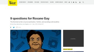 9 questions for Roxane Gay - Vox