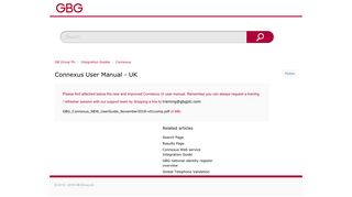 Connexus User Manual - UK – GB Group Plc