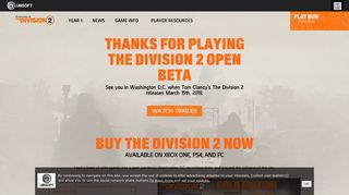 The Division 2 Beta Sign-up | Ubisoft