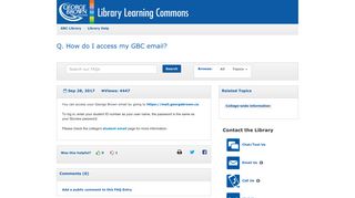 Q. How do I access my GBC email? - Library Help