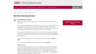 Identity Checking Service - Online Disclosures
