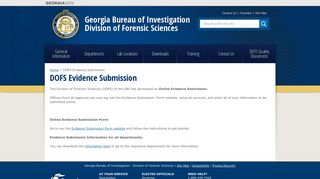 DOFS Evidence Submission | Georgia Bureau of Investigation Division ...