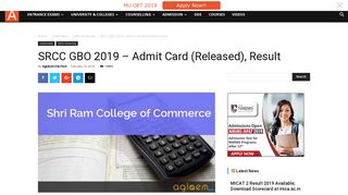 SRCC GBO 2019 - Application Form (Released), Admit Card, Result ...