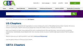 US Chapters - Global Business Travel Association - GBTA
