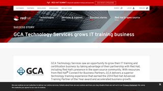GCA Technology Services grows IT training business - Red Hat