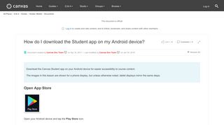 How do I download the Student app on my Android... | Canvas LMS ...