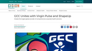 GCC Unites with Virgin Pulse and ShapeUp - PR Newswire