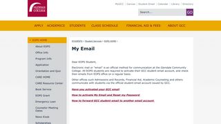 My Email | Glendale Community College