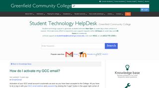 How do I activate my GCC email? – Student Technology HelpDesk
