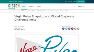 Virgin Pulse, ShapeUp and Global Corporate Challenge Unite