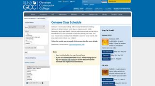 GCC Class Schedule | SUNY Genesee Community College