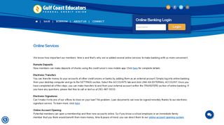 Gulf Coast Educators Federal Credit Union | Online Services • Gulf ...