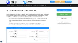 ActTrader Multi-Account Demo - GCI Financial
