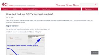 Find cable account | GCI Support