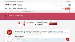 Cannot login to myCIC account - Canadavisa.com