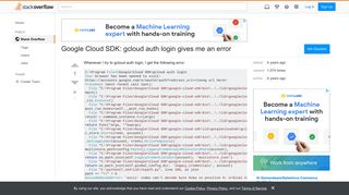 Google Cloud SDK: gcloud auth login gives me an error - Stack Overflow