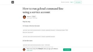 How to run gcloud command line using a service account - Medium
