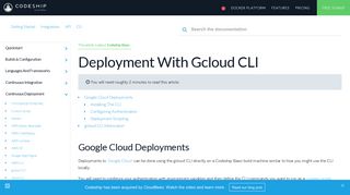 Deployment With gcloud CLI - CodeShip Documentation