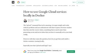 How to test Google Cloud services locally in Docker - Medium