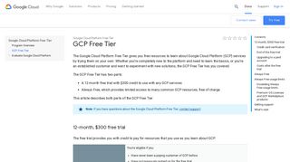 GCP Free Tier - Google Cloud