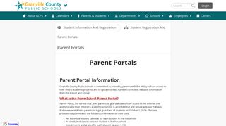Parent Portals - Granville County Public Schools