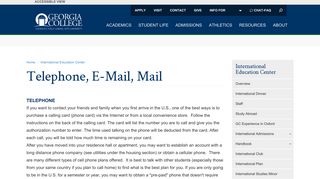 Telephone, E-Mail, Mail | International Education ... - Georgia College