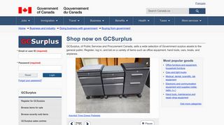 Shop now on GCSurplus