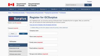 Register for GCSurplus