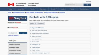 Get help with GCSurplus