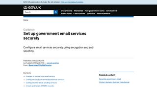 Set up government email services securely - GOV.UK