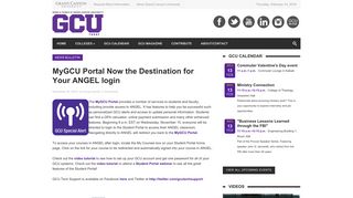 MyGCU Portal Now the Destination for Your ANGEL login - GCU Today
