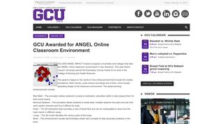 GCU Awarded for ANGEL Online Classroom Environment - GCU Today