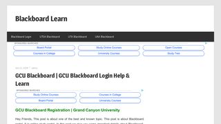 GCU Blackboard | GCU Blackboard Learn Help & Login 2018