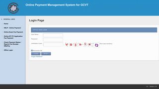 Online Payment Management System for GCVT - Login Page | DET ...