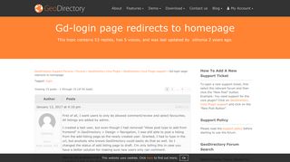 Gd-login page redirects to homepage - GeoDirectory Support