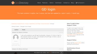GD login - GeoDirectory Support