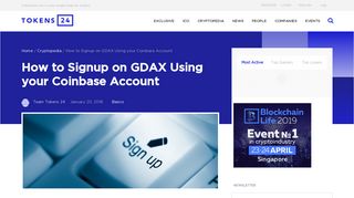 How to Signup on GDAX Using your Coinbase Account – Tokens24