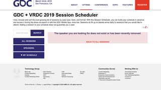GDC SF 2018 | Devon Penney - GDC schedule