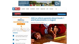 GDE to inform parents about Grade 1 and 8 placements in August ...