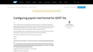 Configuring paymt med format for GDFF file - archive SAP