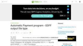Automatic Payment program - GDFF output file type - IT Toolbox