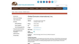 Company: Global Domains International, Inc.: DSA