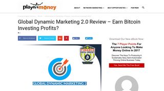 Global Dynamic Marketing 2.0 Review - Earn Bitcoin Investing Profits?