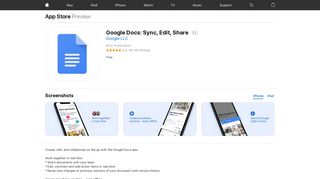 Google Docs: Sync, Edit, Share on the App Store - iTunes - Apple