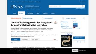 Small GTP-binding protein Ran is regulated by posttranslational lysine ...