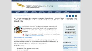 GDP and Pizza Online Course for Teachers and Students | Education ...