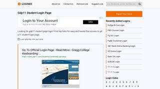 Gdp11 Student Login Page